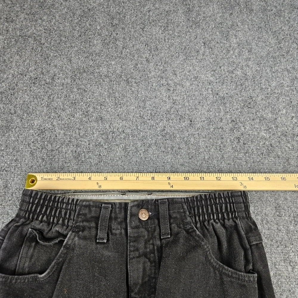 Lee Vintage High Waisted Elastic Waist Mom Jeans Faded Black Denim Size‎ 6M